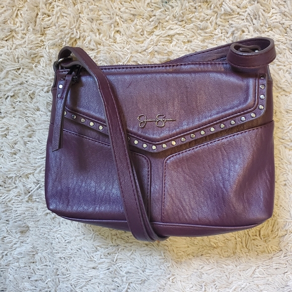 Jessica Simpson Burgundy Studded Crossbody Bag - Picture 3 of 9